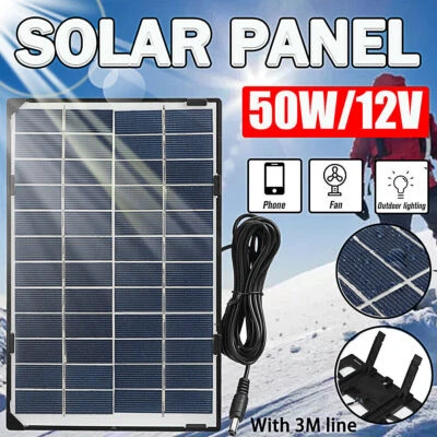 50W Solarpanel 12V Batterie Ladegerät System Kit für Outdoor Boot Wohnmobil Auto - Bild 1 von 4
