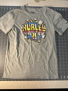T-shirt grafica Hurley Surf grigia giovanile taglia grande super morbida 60/40 poli cotone - Foto 1 di 5