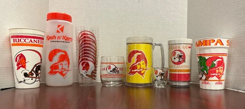 Lot of Original Old Logo Bucs Cups/Glasses/Mugs-RARE & HARD TO FIND COLLECTIBLES Cover