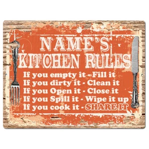 PP4235 NAME'S KITCHEN RULES Custom Personalized Chic Sign Decor Funny Gift - Picture 1 of 1
