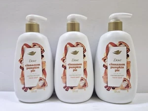 Limited Edition 3 Pack Dove Holiday Treats Hand Wash Cinnamon Pumpkin Pie 12 OZ - Picture 1 of 2