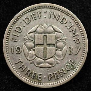 Great Britain 3 Pence 1937, Coin, Silver, Inv#D399 - Picture 1 of 2