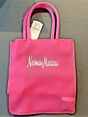 Bolso de Mano Neiman Marcus Pequeño Rosa Como Vinilo, Nuevo con Etiquetas Foto 1 de 4
