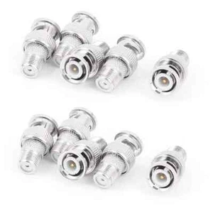 10 sztuk BNC Wtyczka na F Gniazdo Kabel koncentryczny Adapter wideo Złącze - Zdjęcie 1 z 2