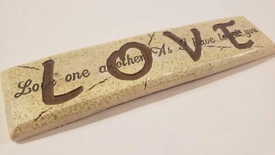 Love Stone Plaque, "Love one another as I have loved you," Golden Rule - Image 1 of 2