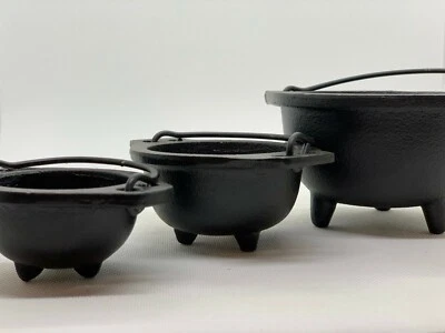 2.5" 3" & 6" Diameter Cast Iron Cauldron With Handle For Smudging,Incense Burner - Image 1 of 4