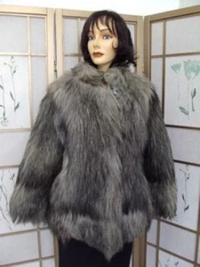 MINT GREY GOAT FUR JACKET COAT WOMEN SZ 2-4 PETITE - Picture 1 of 1