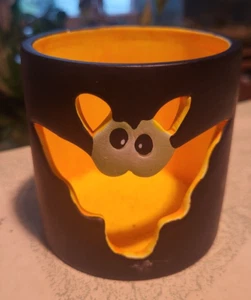 CERAMIC SPOOKY EYES BAT HALLOWEEN CANDLE HOLDER - Picture 1 of 1