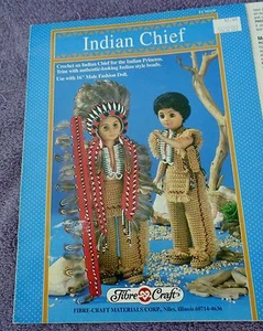 Indian Chief Pattern Leaflet FCM329 by Fibre Craft, Vintage 1992, Crochet - Picture 1 of 3