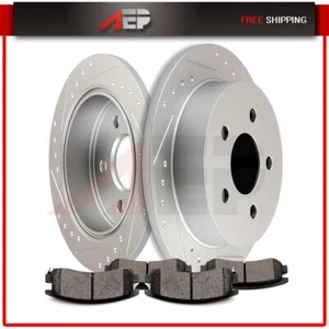 Disco rotores de freno ranurados traseros + pastillas de cerámica para Regal Impala Monte Carlo Alero - Imagen 1 de 8