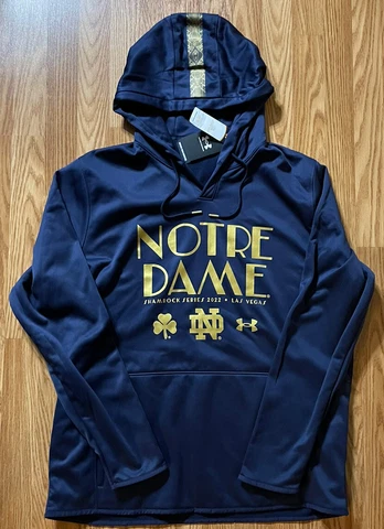Notre Dame 2022 Shamrock Series Las Vegas ￼Under Armour Hooded Sweatshirt Medium Cover