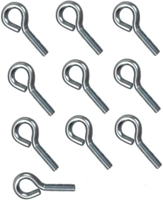 MANDYTOOLS 10 Eyebolts Screw Eye Bolt Fixing - M10 x 50mm Thread - Length 90mm