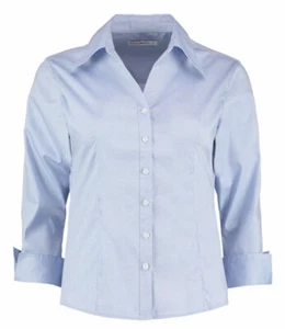 Kustom Kit Ladies 3/4 Sleeved Office work workwear Oxford Shirt KK710 Sky Blue - Picture 1 of 4