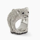 New Kate Spade Pave Arctic Friends Polar Bear Statement Ring Size 7