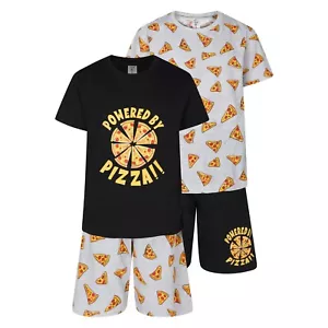 Paquete de 2 pijamas cortos impulsados por pizza ropa de dormir conjuntos de pijamas para niños de 9 a 16 años - Imagen 1 de 3