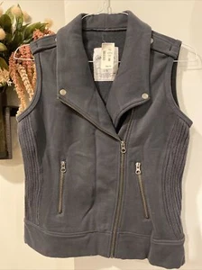 NWT Aeropostale Gray Moto Knit & Fleece Vest Size Large L - Picture 1 of 7
