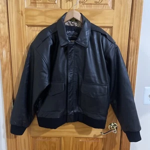 Type A-2 Size L US Army Air Force Flyers Black Leather Jacket No 8415 1958-A2-8 - Picture 1 of 9