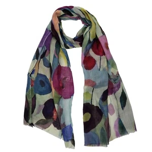 Florall Merino Silk Designer Scarf by Namaskar - Picture 1 of 3