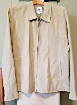 Maus & Hoffman Mens Cream Suede Leather Jacket Coat Size Large - Image 1 of 4