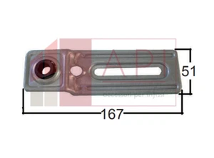 PIASTRA PER SUPPORTO A TELAIO GAMBO DA 35/46 mm CUSCINETTO FISSO, FERRO ZINCATO - Foto 1 di 1