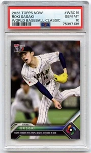 PSA 10 Gem Mint 2023 Topps Now World Baseball Classic #WBC19 ROKI SASAKI WBC - Picture 1 of 2
