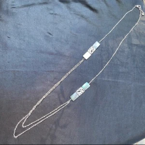Brighton CONTEMPO SHELL Mother of Pearl Silver Layered Long Necklace - Picture 1 of 8