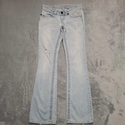 Vintage Harley Davidson Jeans Womens 28x32 Faded Light Wash Denim Boot Cut - Image 1 of 4