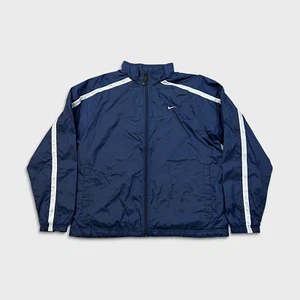 Nike Sportswear Jacket Mens Medium Blue Swoosh Full Zip Windbreaker Bomber - Picture 1 of 7