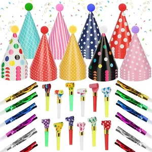 116 PCS Birthday Party Cone Hats Assorted Colors Cone Paper Hat with Colorful - Picture 1 of 7