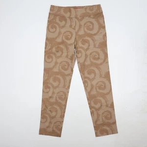 Krazy Larry Leggings Yoga Pants Stretch Ankle Women Size 6 Printed Beige Geometr - Picture 1 of 10
