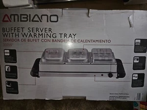 Ambiano Buffet Server With Warming Tray 300W 4 Trays transparent lids Sale - Picture 1 of 5