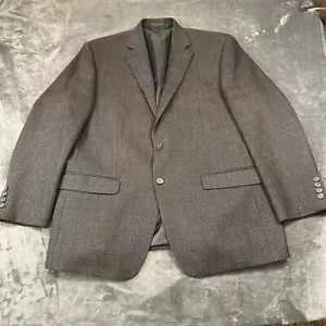 Chaps Blazer Jacket Mens 44R Brown Black Sport Coat Preppy Work Wool Formal - Picture 1 of 14