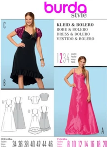Burda Sewing Pattern 7548 Misses Dress Bolero Prom Evening Sizes 8-20 CUT READ - Picture 1 of 6