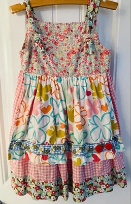 Matilda Jane (Home Grown) Girls Ginger Knot Dress Size 4 EUC RARE Made In Peru - Image 1 of 4
