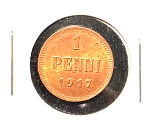 Finlandia 1917 un penique gobierno Kerenski KM 16 BU RD - Imagen 1 de 2