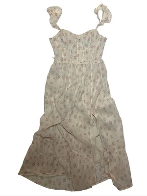 Maxi Vestido Estilo Bustier Rosamund en Rosa Rubor Floral - Talla Grande Foto 1 de 4