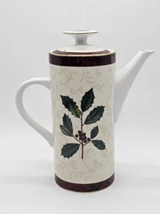 Vintage Hallmark Sakura Weihnachten Stechpalme Tee/Kaffee/Kakaokanne 1999 gebraucht. - Bild 1 von 4