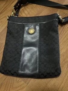 Coach black crossbody bag with gold detail with Shoulder Strap. - Picture 1 of 3