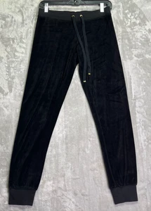 Pantalones Juicy Couture para mujer XS negros de terciopelo con cordón para correr relajar el tobillo Y2K - Imagen 1 de 12