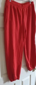 H&M Size M Cotton Red Elastic Waist Tracksuit Bottoms - Picture 1 of 6
