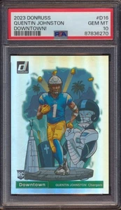 ¡Panini Donruss Quentin Johnston Downtown Rookie 2023 PSA 10! - Imagen 1 de 2