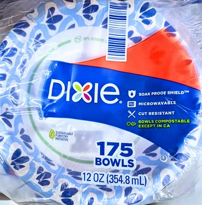 Cuenco de papel desechable para fiestas de cocina Dixie de 12 oz 175 unidades Foto 1 de 4