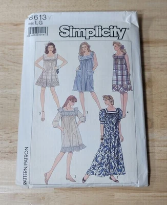Simplicity Pattern MISSES LOOSE PULLOVER DRESS #8613 Size: 18/20 UNCUT ©1988 - Image 1 of 2