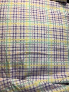 Colorful Pastel Check Plaid Print Cotton Flannel Fabric 2 Yards X 45” - Picture 1 of 2