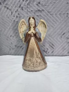 Colecciones de cerámica ángel de oración con escena de invierno - Imagen 1 de 8