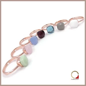 Anello solitario in argento placcato oro rosa da donna con Pietre Dure Assortite - Foto 1 di 81