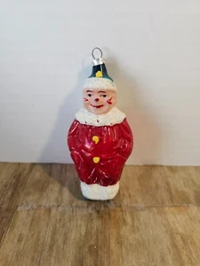 Vintage Red White Blow Glass Man Christmas Tree Ornament Holiday Decoration - Picture 1 of 2