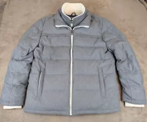 Guess Double Zip Men's Puffer Down Heavy Winter Wool Jacket Size XL EUC - Picture 1 of 23