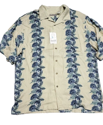 Fieldmaster Floral Hawaiano Estampado Completo Amarillo Manga Corta Para Hombre Grande Nuevo Con Etiquetas Foto 1 de 4