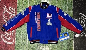 NFL Football New York Giants Super Bowl Champ Bomber Jacket Blue 2x - Picture 1 of 7